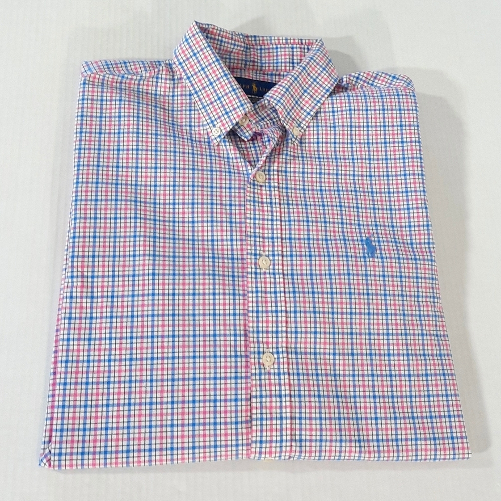 Ralph Lauren Cotton Stretch Long Sleeve Plaid Shirt